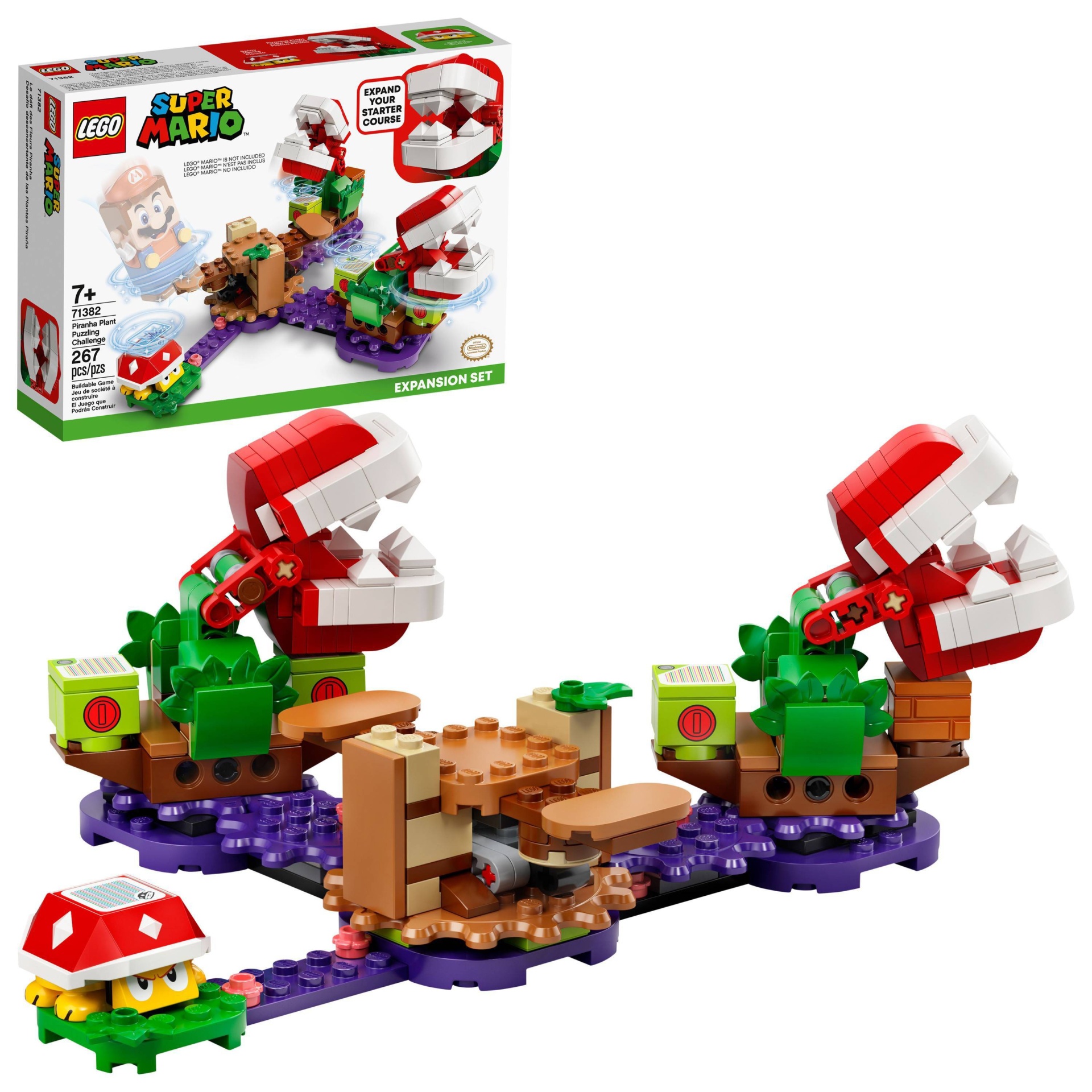 slide 1 of 7, LEGO Super Mario Piranha Plant Puzzling Challenge Expansion Set 71382, 1 ct