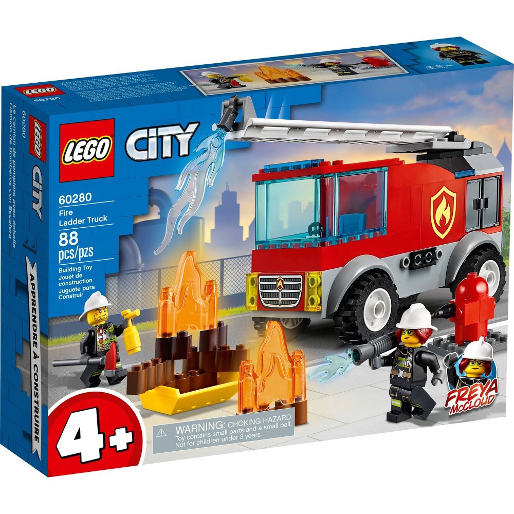 slide 4 of 7, LEGO City Fire Ladder Truck Building Kit 60280, 1 ct