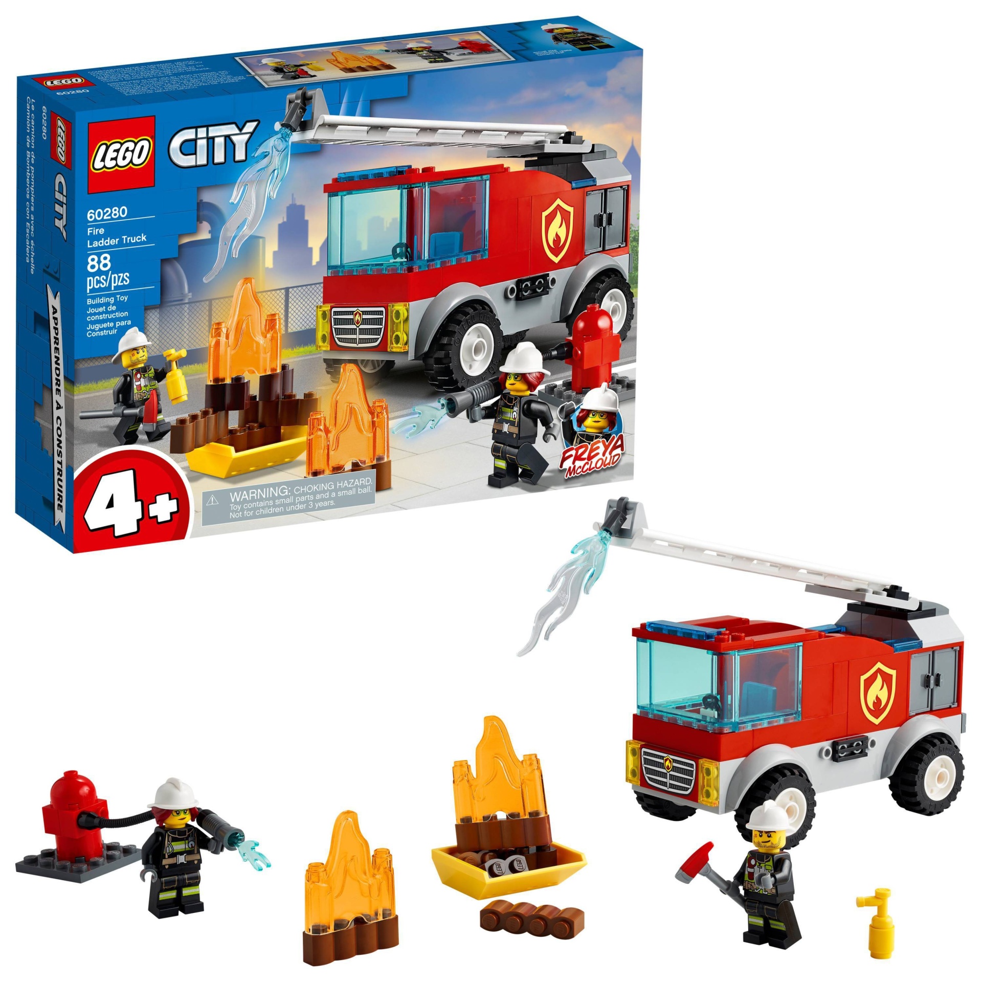 slide 1 of 7, LEGO City Fire Ladder Truck Building Kit 60280, 1 ct