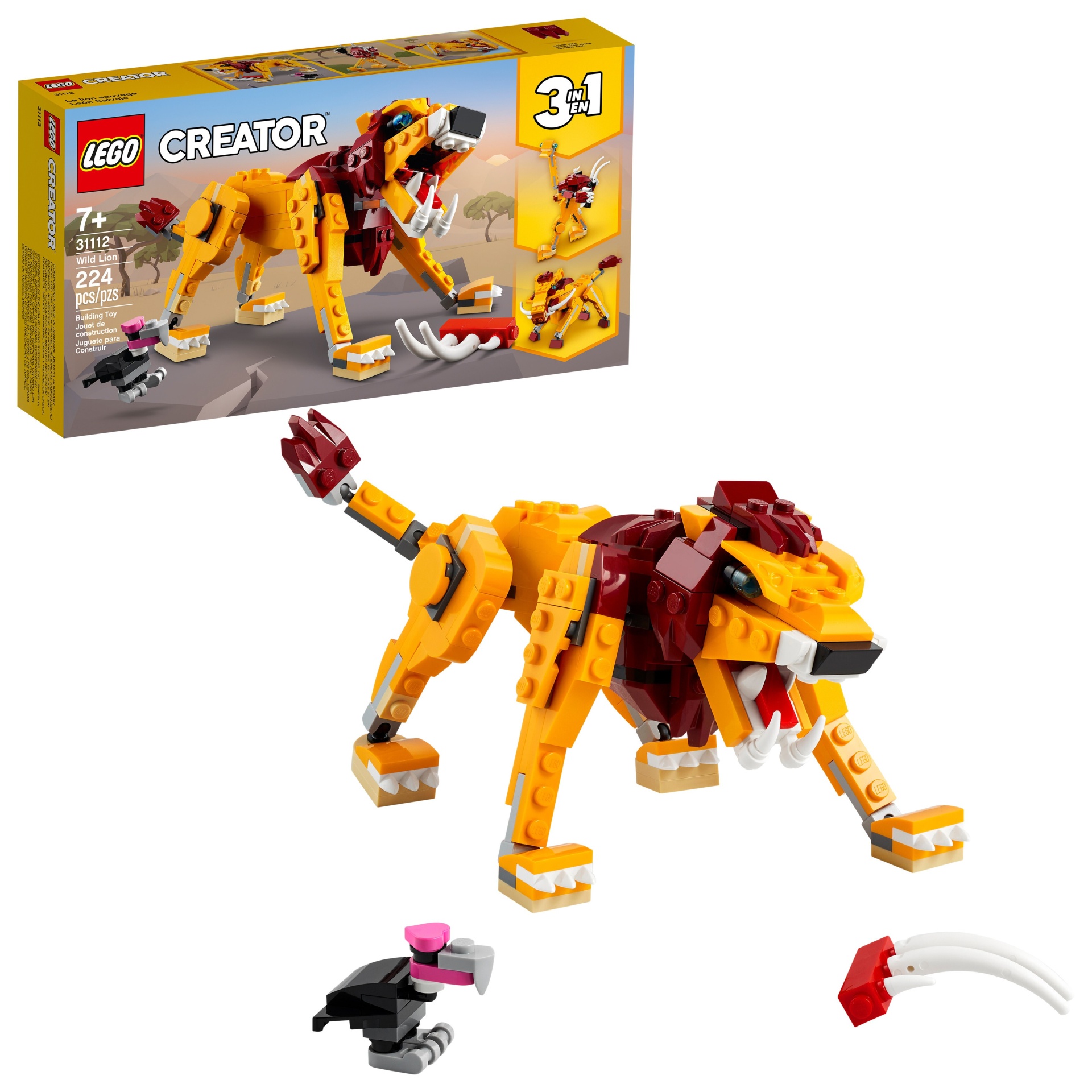 slide 1 of 8, LEGO Creator 3in1 Wild Lion 31112, 1 ct