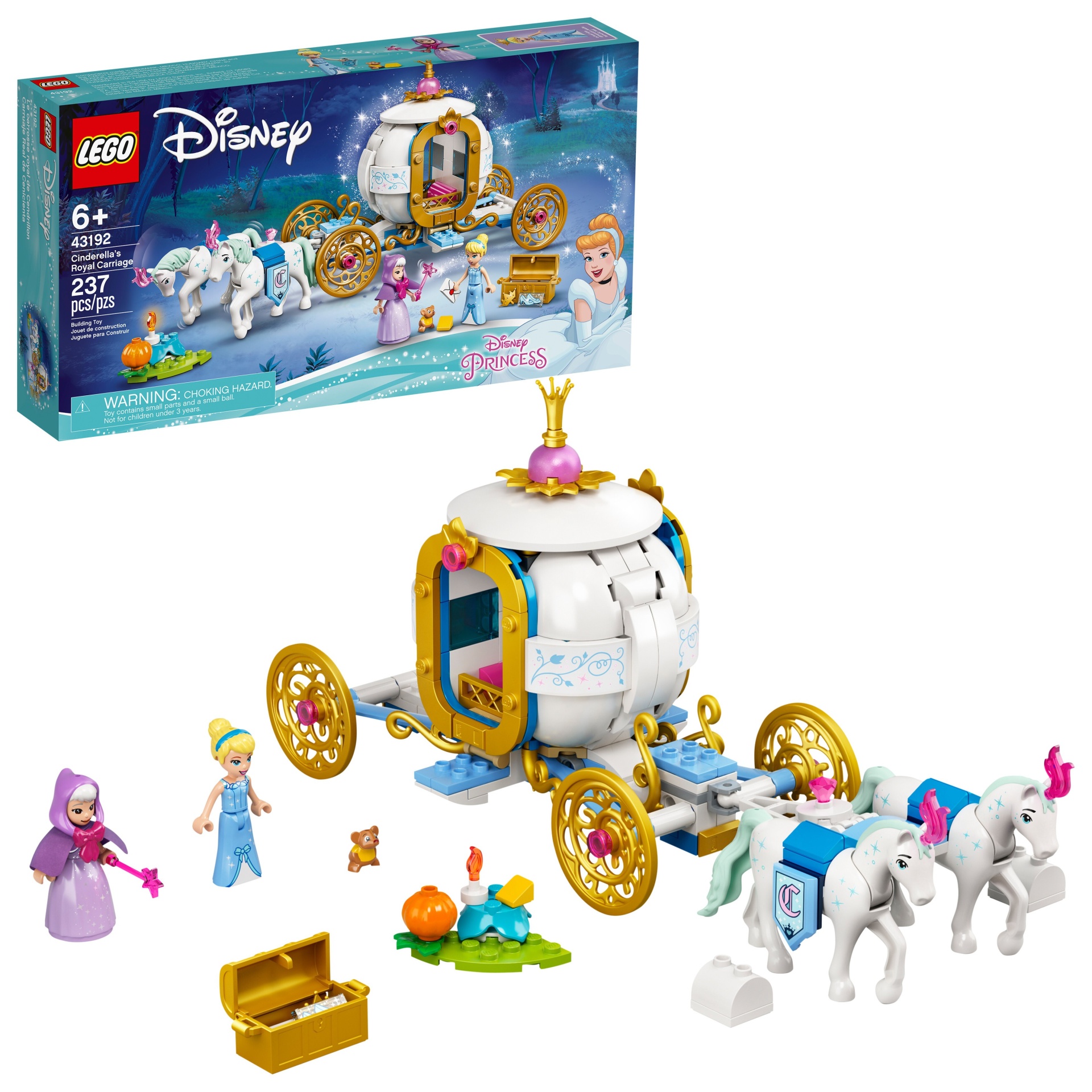 slide 1 of 8, LEGO Disney Cinderella's Royal Carriage 43192, 1 ct