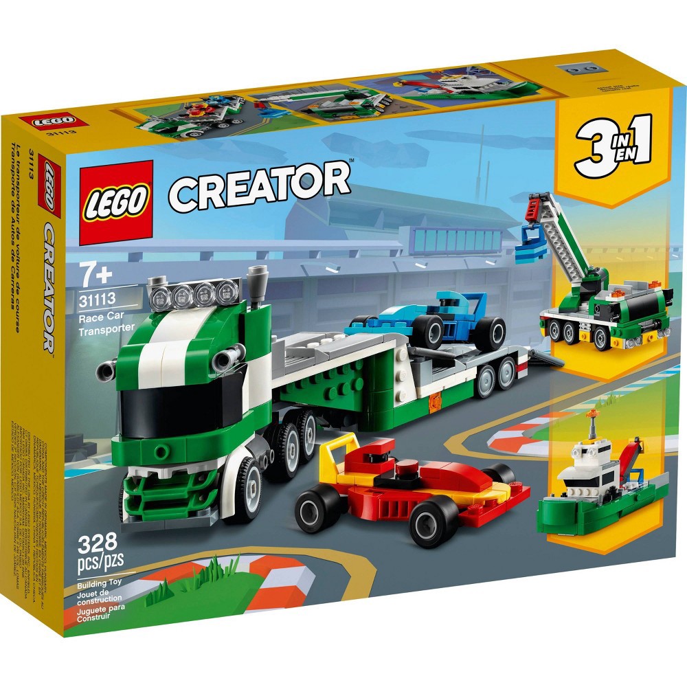 slide 4 of 7, LEGO Creator 3in1 Race Car Transporter; Creative Building Toy 31113, 1 ct