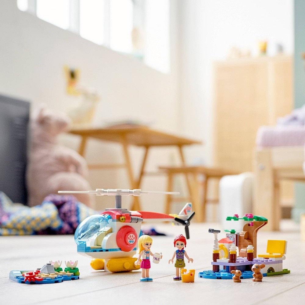 slide 3 of 7, LEGO Friends Vet Clinic Rescue Helicopter Building Kit 41692, 1 ct