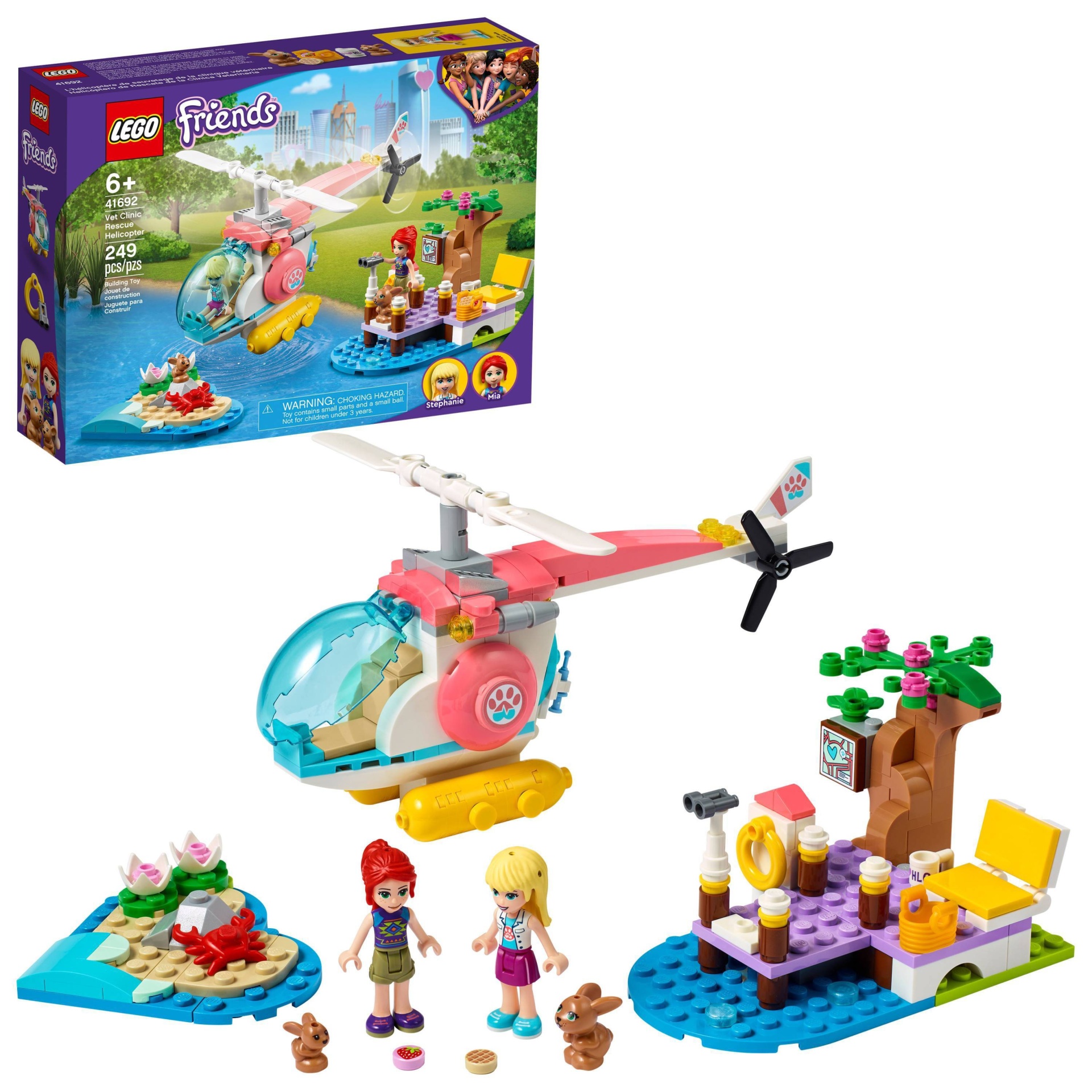 slide 1 of 7, LEGO Friends Vet Clinic Rescue Helicopter Building Kit 41692, 1 ct