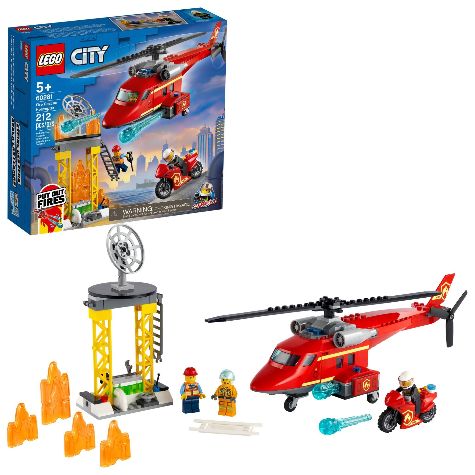 slide 1 of 7, LEGO City Fire Rescue Helicopter Building Kit 60281, 1 ct