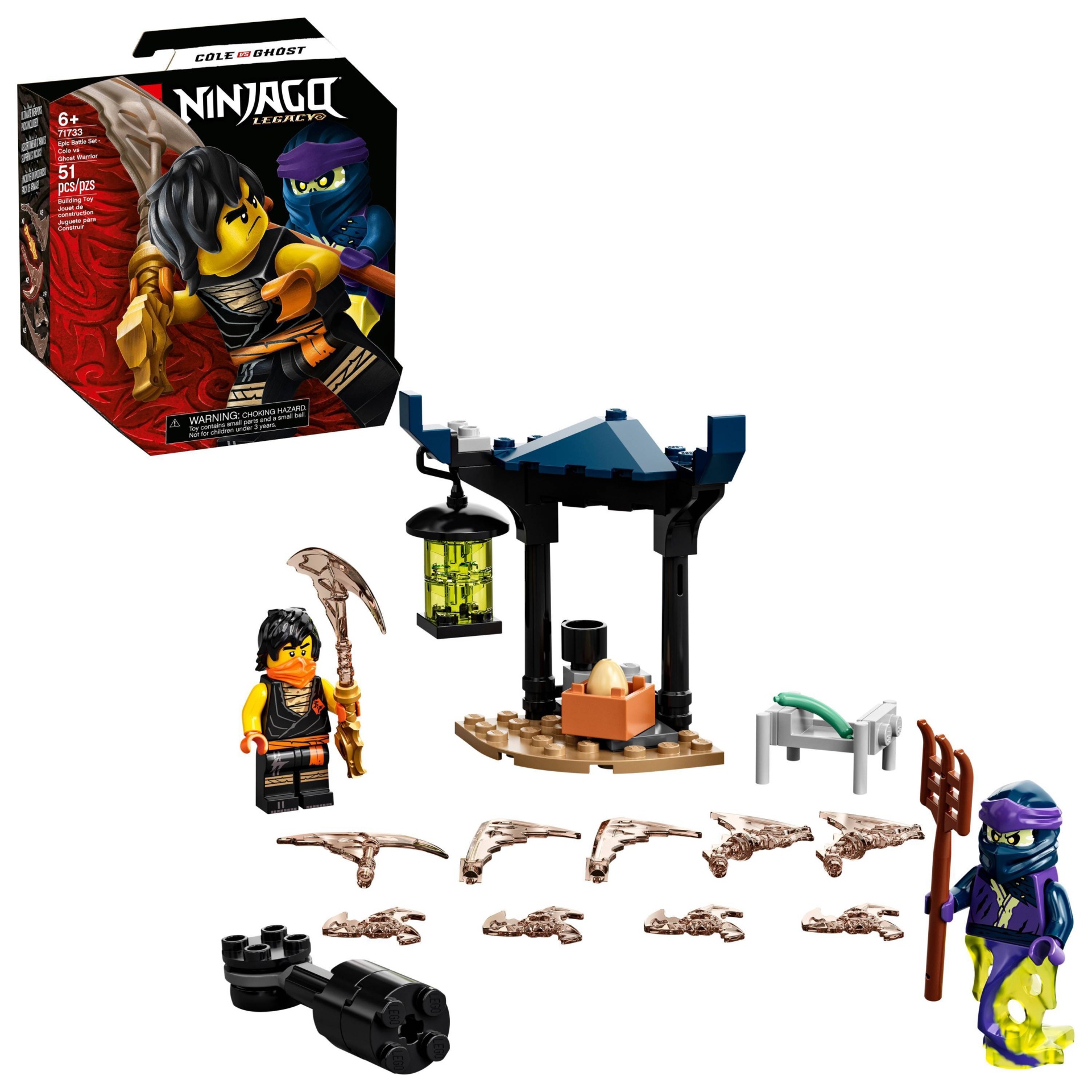 slide 1 of 7, LEGO NINJAGO Epic Battle Set - Cole vs. Ghost Warrior Ninja Battle Toy Featuring Minifigures 71733, 1 ct