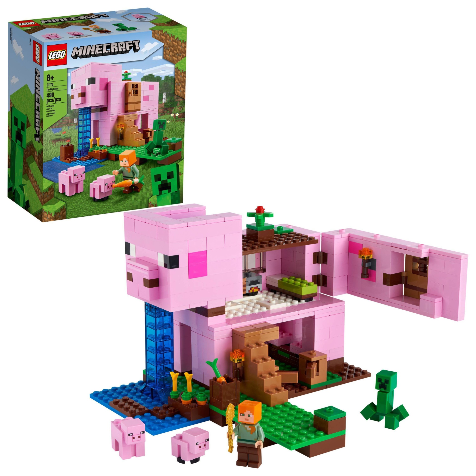 slide 1 of 8, LEGO Minecraft The Pig House 21170, 1 ct