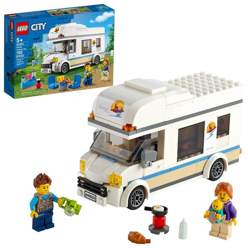 slide 1 of 7, LEGO City Great Vehicles Holiday Camper Van Toy Car 60283, 1 ct