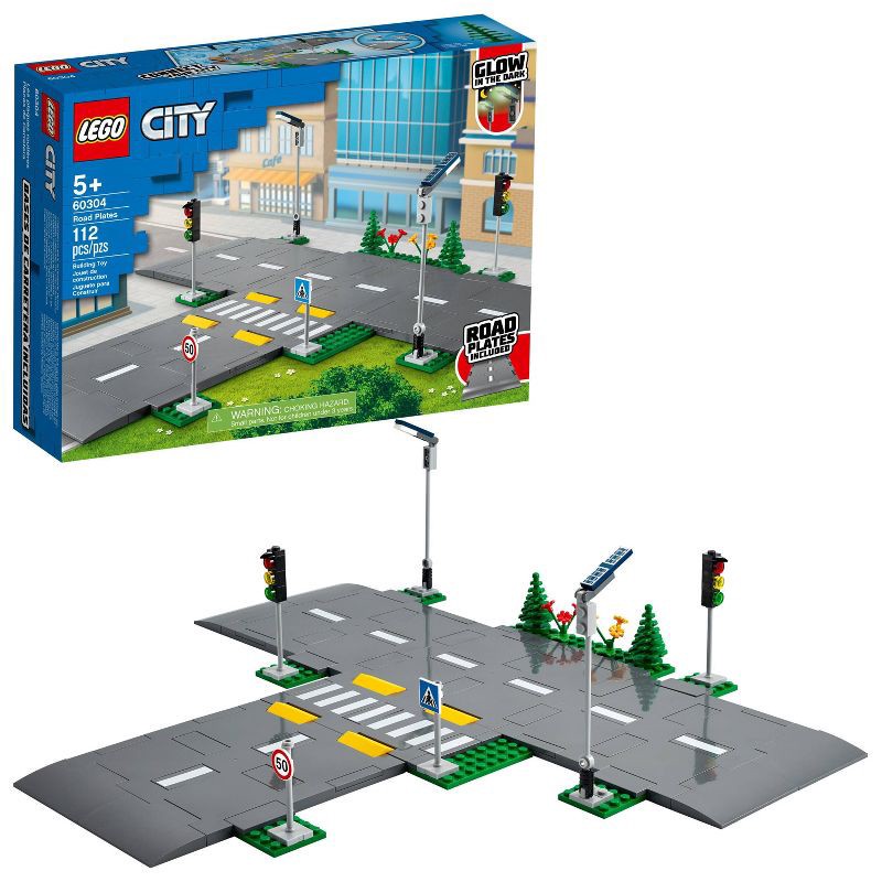 slide 1 of 7, LEGO City Road Plates Building Set with Traffic Lights 60304, 1 ct