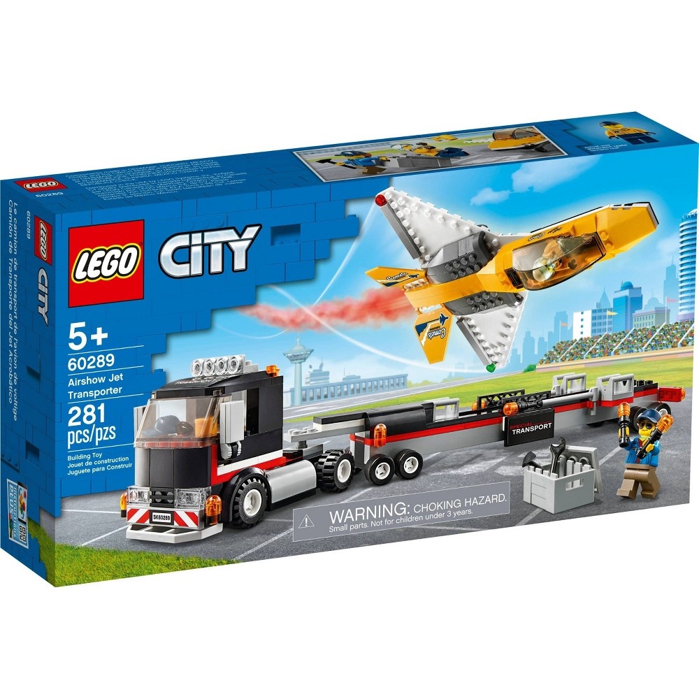 slide 4 of 7, LEGO City Airshow Jet Transporter Building Kit 60289, 1 ct