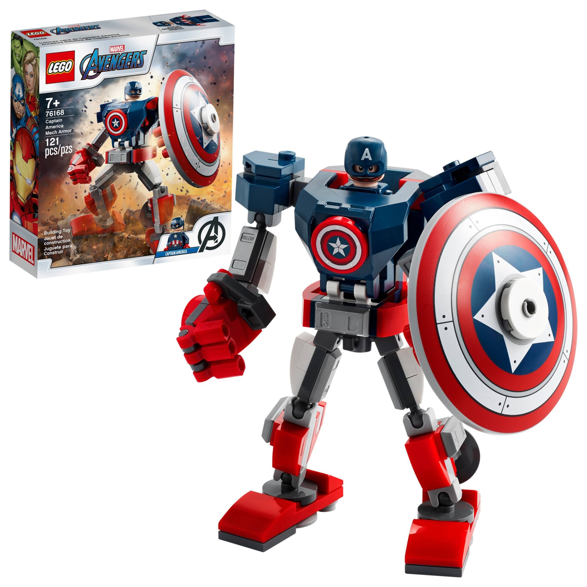 slide 1 of 7, LEGO Marvel Avengers Classic Captain America Mech Armor 76168, 1 ct