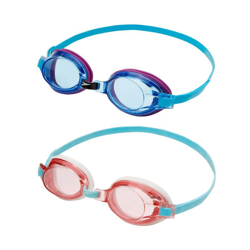 slide 1 of 1, Speedo Kids' 2pk Splasher Swim Goggles - White, 2 ct