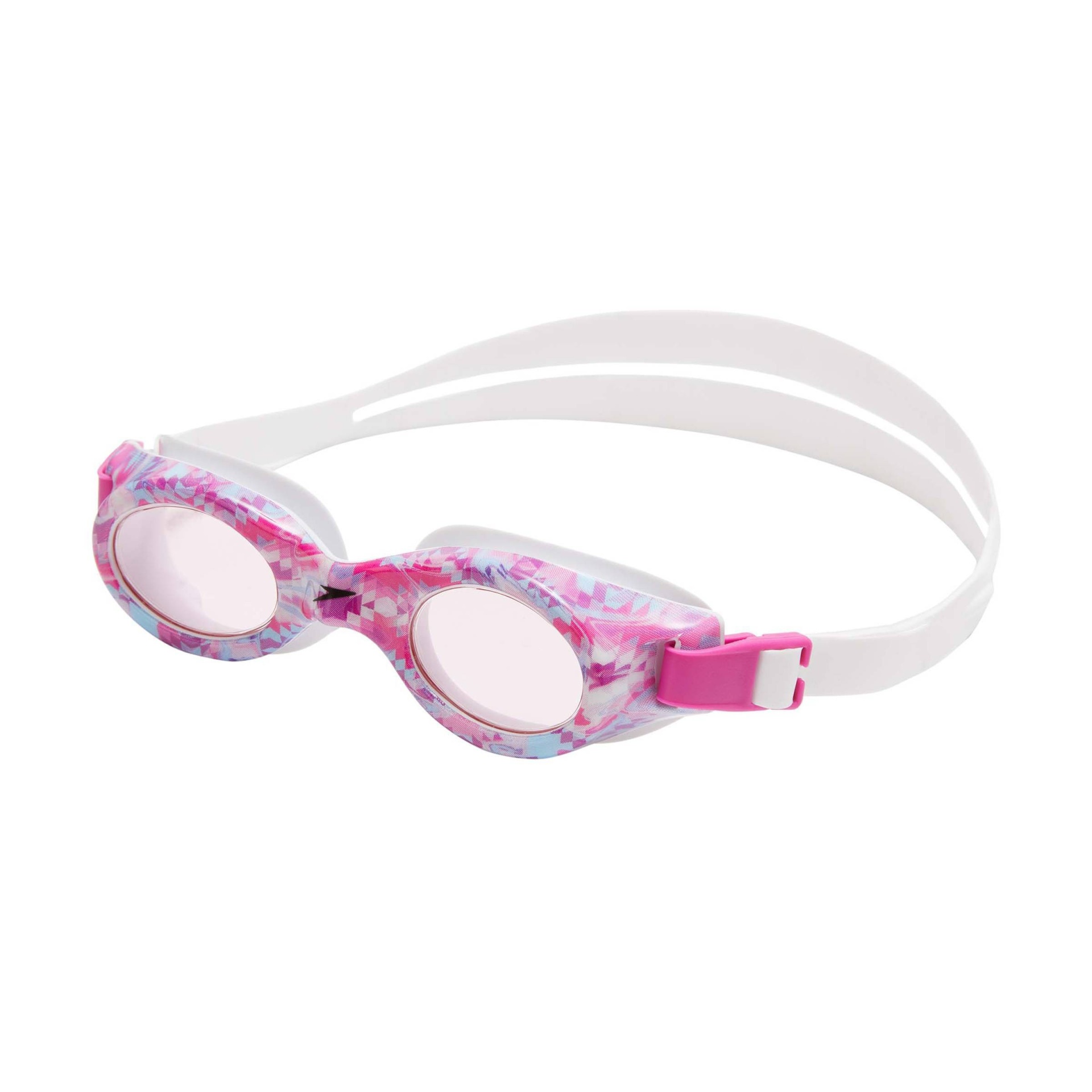 slide 1 of 3, Speedo Junior Glide Print Goggles - Achroma/Vermillion, 1 ct