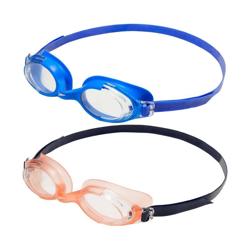 slide 1 of 1, Speedo Junior 2pk Seaspray Swim Goggles - Salmon/Blue, 2 ct