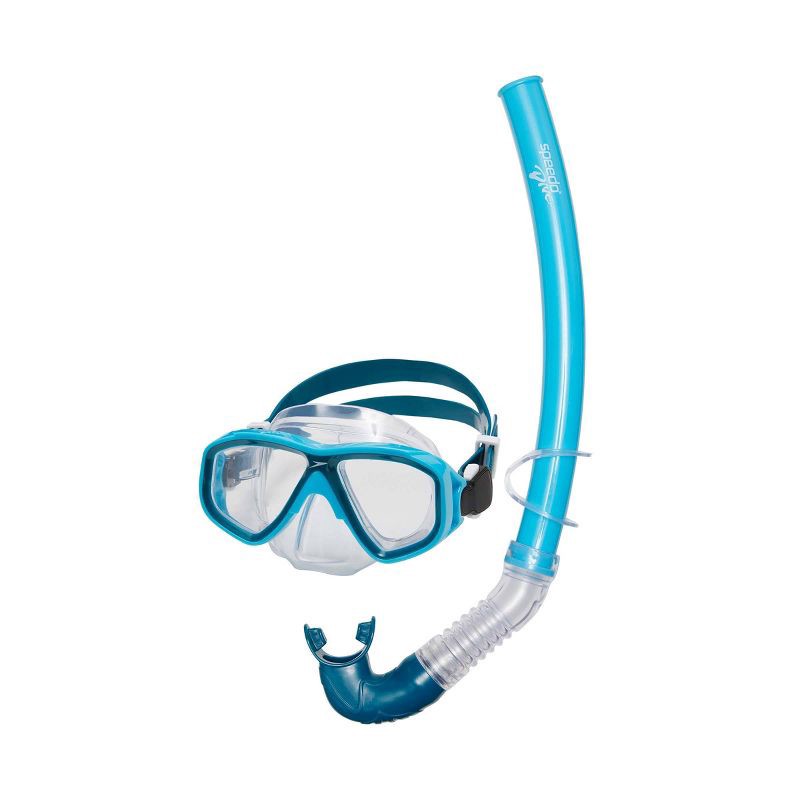 slide 1 of 3, Speedo Kids' Surf Gazer Mask & Snorkel Set - Blue/Atoll Clear, 1 ct