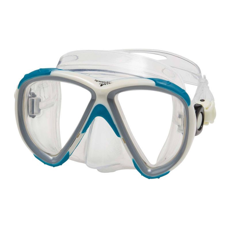 slide 1 of 3, Speedo Adult Explorer High Rise Dive Mask - Ocean/Clear, 1 ct