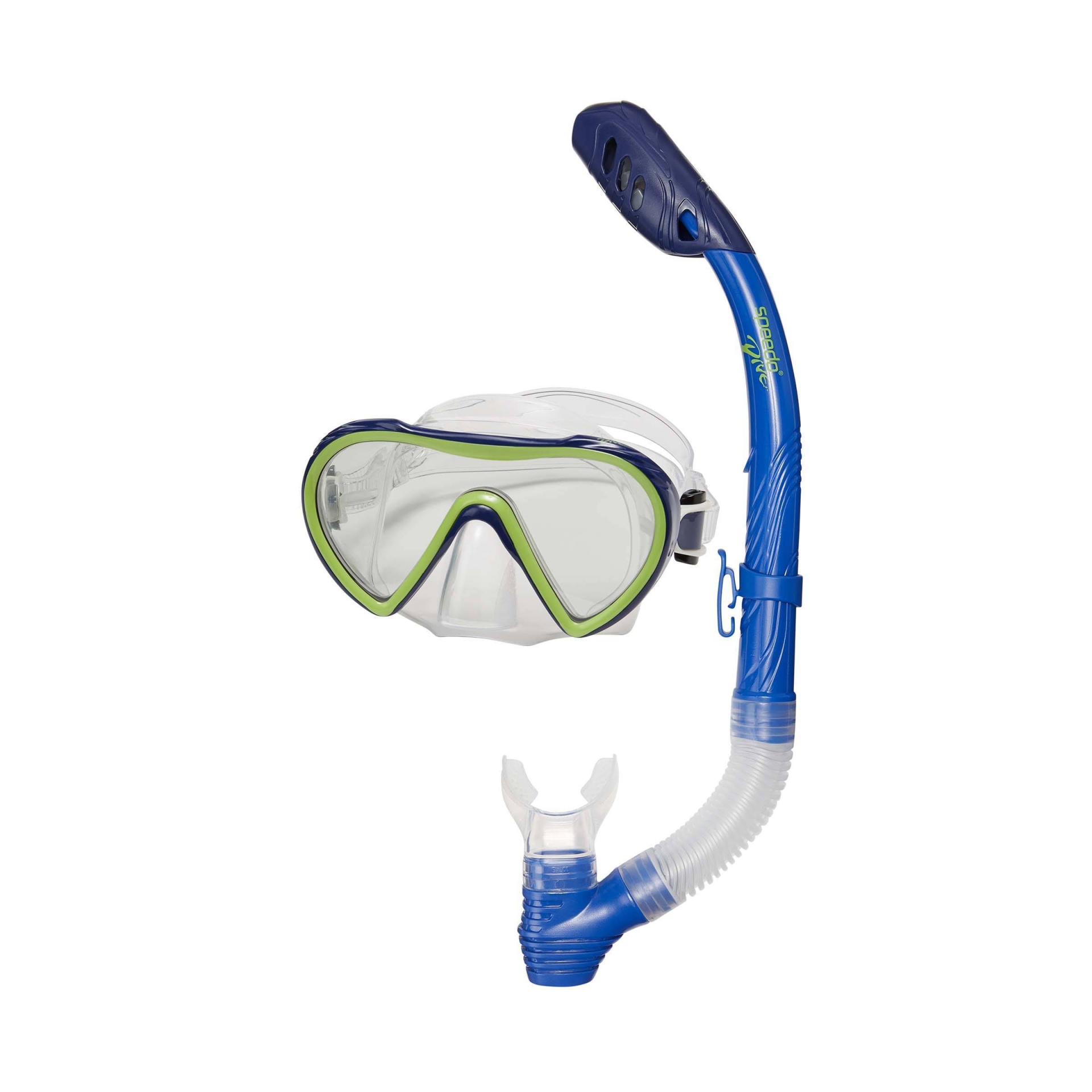 slide 1 of 3, Speedo Adult Mask & Snorkel Set - Peacoat Steel, 1 ct