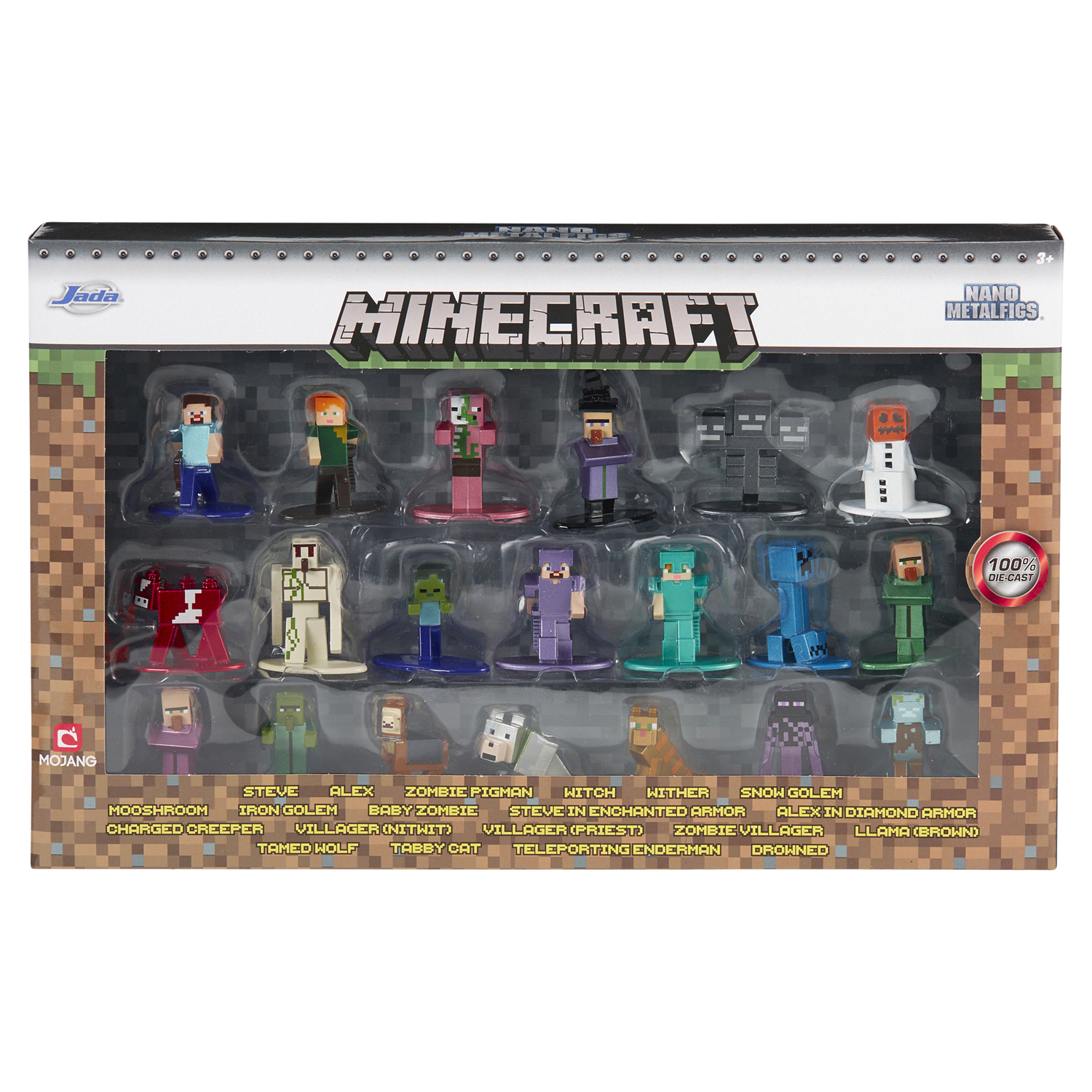 slide 1 of 2, Minecraft Jada Toys Minecraft Nano METALFIGS 20-Pack Wave 2 Die-Cast, 1.65", Collectible Figurines, 1 ct