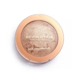 Makeup Revolution Reloaded Bronzer: Holiday Romance Pressed Powder for Face Contouring, Medium Tones - 0.53oz