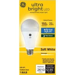 GE Household Lighting GE 150W Ultra Bright A21 LED Light Bulb Soft White