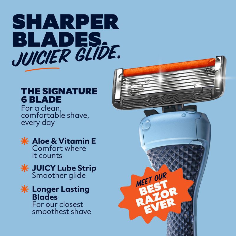 slide 3 of 9, Dollar Shave Club 6-Blade Razor Refill - Compatible with 4 and 6 Blade Handles - 4ct - Trial Size, 4 ct