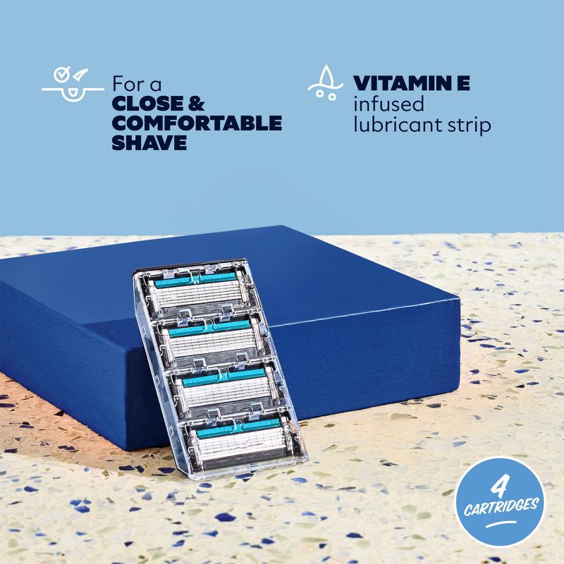 slide 9 of 9, Dollar Shave Club 6-Blade Razor Refill - Compatible with 4 and 6 Blade Handles - 4ct - Trial Size, 4 ct