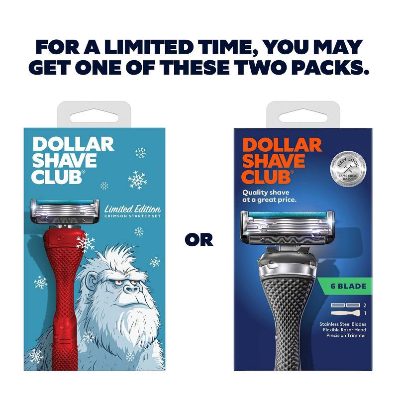 slide 3 of 7, Dollar Shave Club 6-Blade Men's Razor Starter Set - 1 Handle + 2 Cartridges, 1 ct