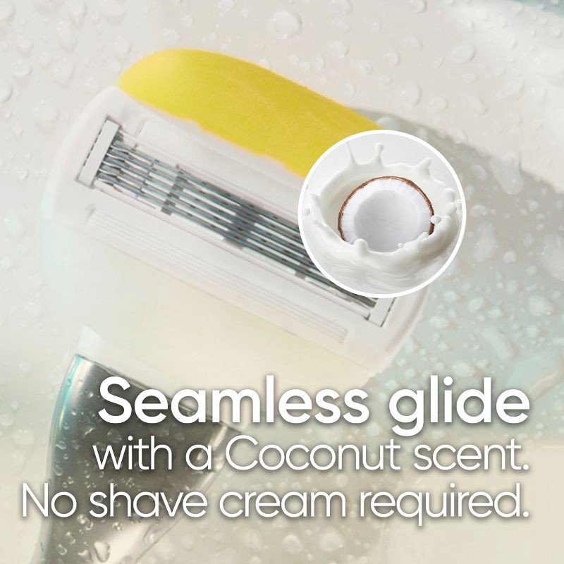 slide 7 of 8, Venus Comfortglide with Olay Coconut Women's Razor + 2 Razor Blade Refills, 1 ct