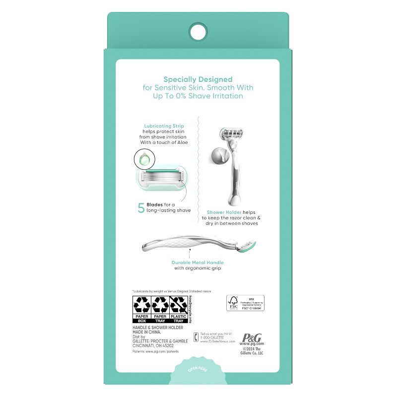 slide 11 of 11, Venus Extra Smooth Sensitive Women's Razor Handle, 2 Razor Blade Refills and Shower Holder, 1 ct