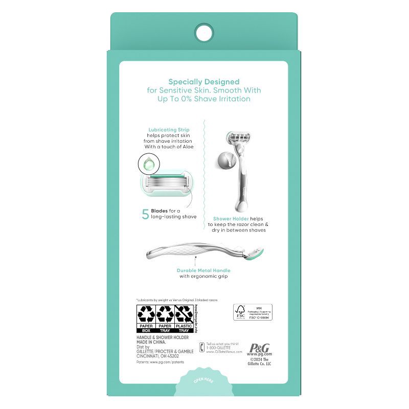 slide 10 of 10, Venus Deluxe Smooth Sensitive Women's Razor + 2 Razor Blade Refills, 1 ct