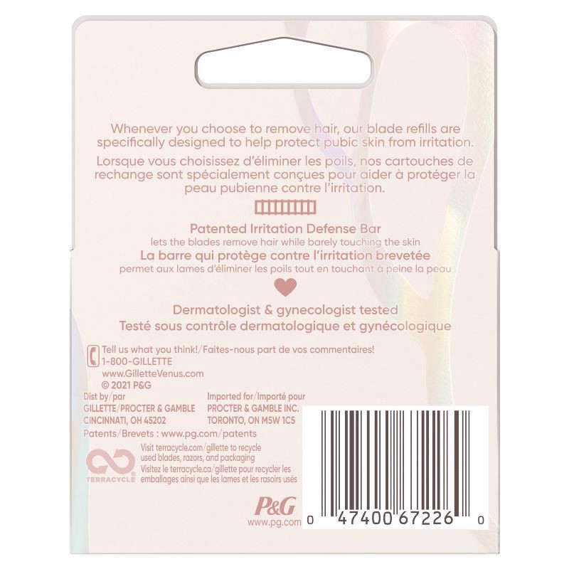 slide 7 of 7, Venus for Pubic Hair & Skin Women's Razor Blade Refills - 4ct, 4 ct