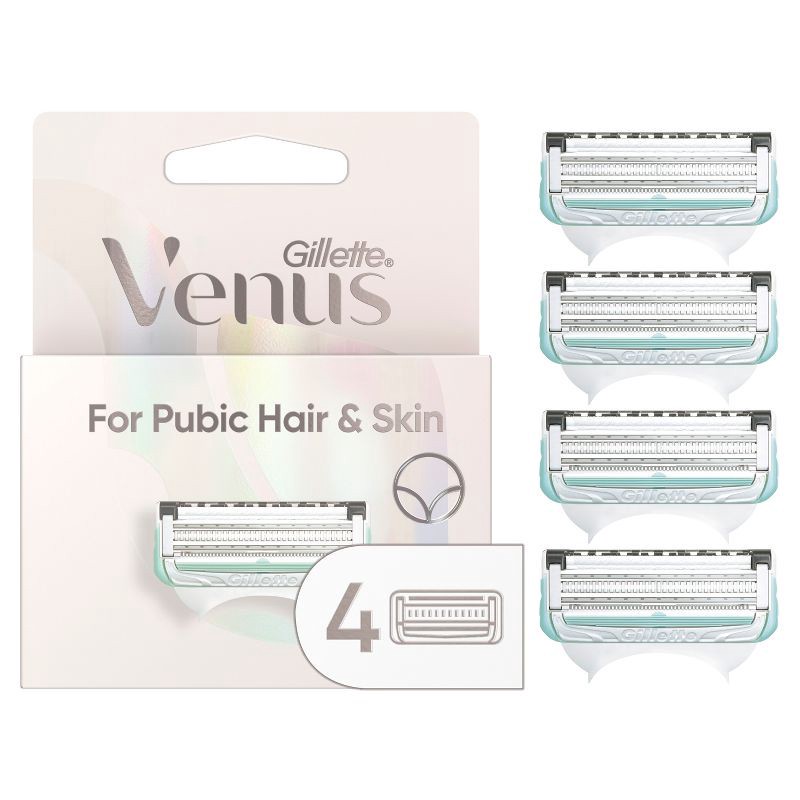 slide 1 of 6, Venus for Pubic Hair & Skin Women's Razor Blade Refills - 4ct, 4 ct