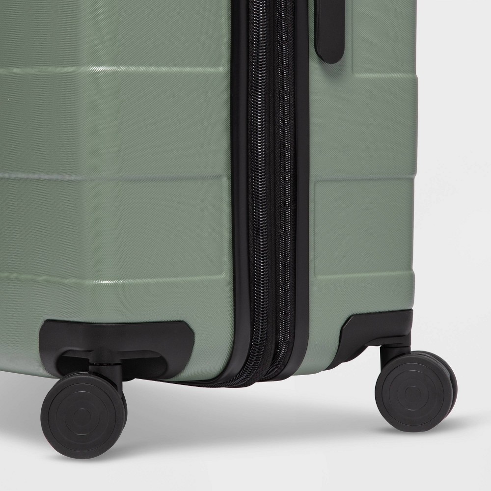 Hardside 30" Large Checked Spinner Suitcase Green Made By Design 1 ct Shipt
