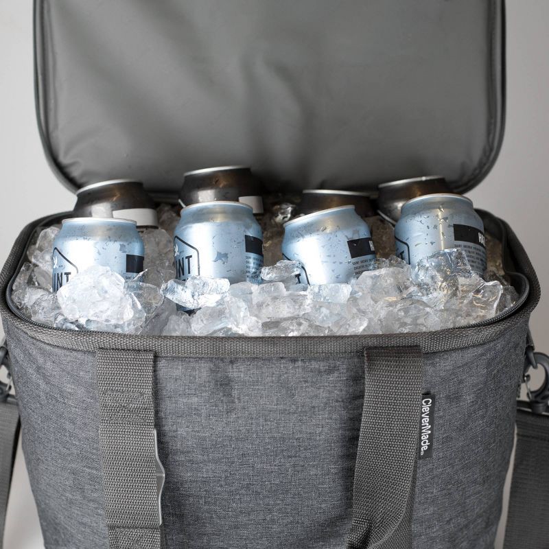 slide 6 of 7, CleverMade Eco Tahoe Soft Sided Collapsible 21qt Cooler - Gray, 21 qt