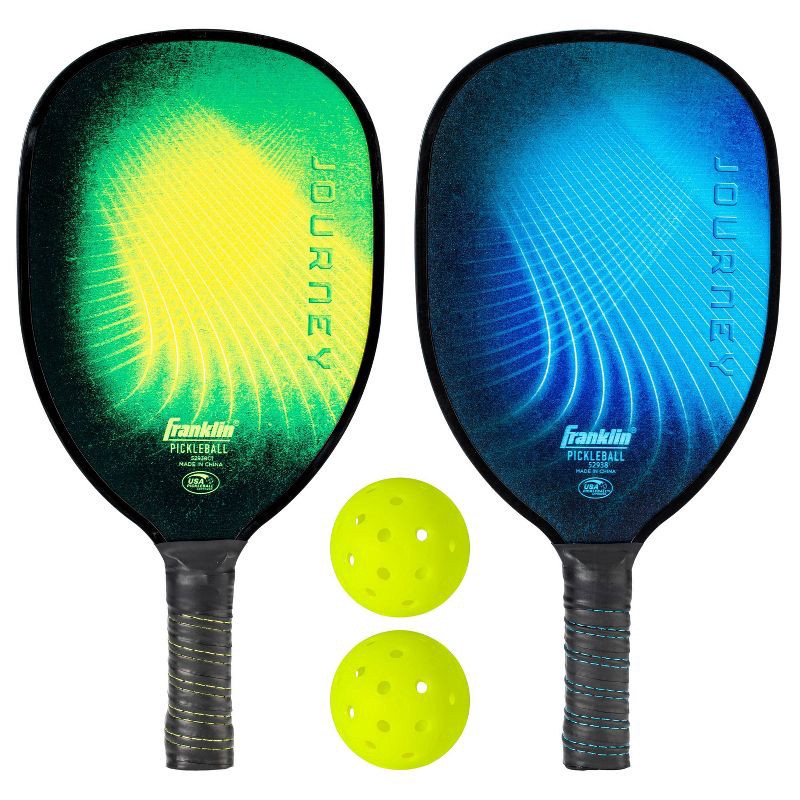 slide 2 of 10, Franklin Sports 2 Player Wood Pickleball Paddles and Balls, 1 ct