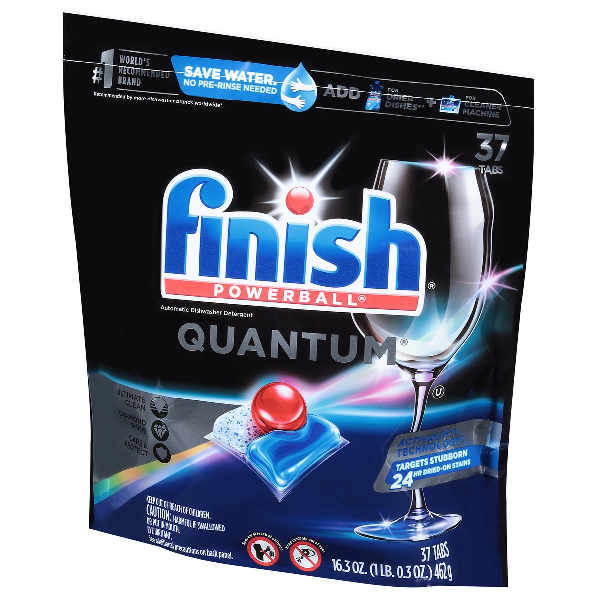 slide 5 of 9, Finish Powerball Quantum Automatic Dishwasher Detergent 37 ea, 37 ct