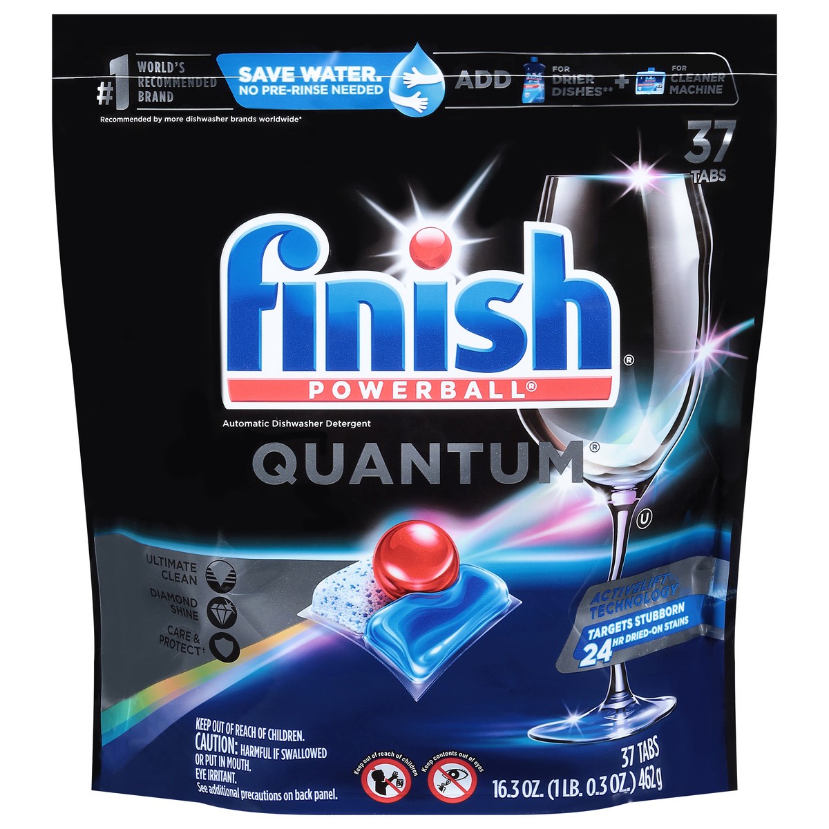 slide 1 of 9, Finish Powerball Quantum Automatic Dishwasher Detergent 37 ea, 37 ct