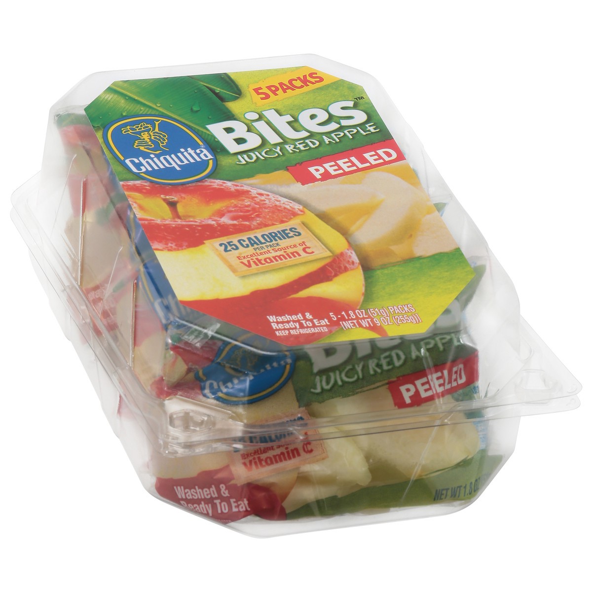 slide 9 of 13, Chiquita Bites Peeled Juicy Red Apple 5 - 1.8 oz Packs, 5 ct