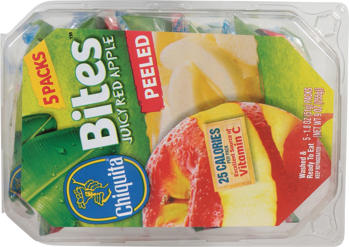 slide 2 of 13, Chiquita Bites Peeled Juicy Red Apple 5 - 1.8 oz Packs, 5 ct
