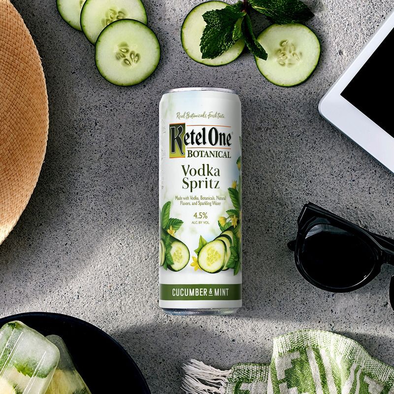 slide 3 of 5, Ketel One Botanical Cucumber & Mint Vodka Spritz - 4pk/355ml Cans, 4 ct; 355 ml