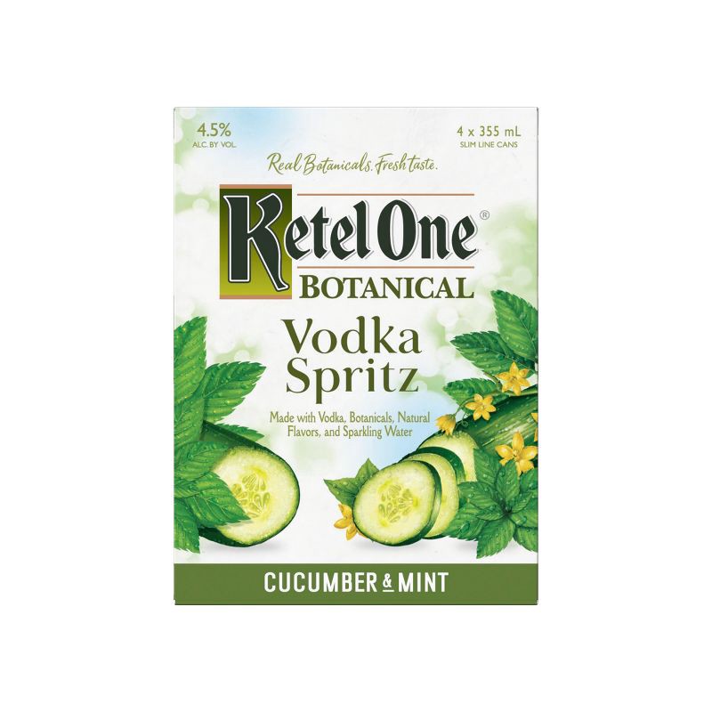 slide 5 of 6, Ketel One Botanical Cucumber & Mint Vodka Spritz - 4pk/355ml Cans, 4 ct; 355 ml