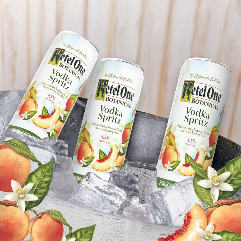 slide 4 of 6, Ketel One Botanical Peach & Orange Blossom Vodka Spritz - 4pk/355ml Cans, 4 ct; 355 ml