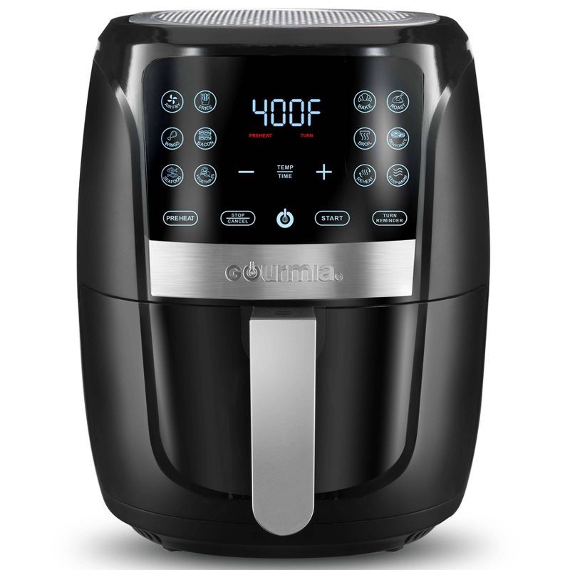 slide 1 of 1, Gourmia 5qt 12-Function Guided Cook Digital Air Fryer - Black, 5 qt