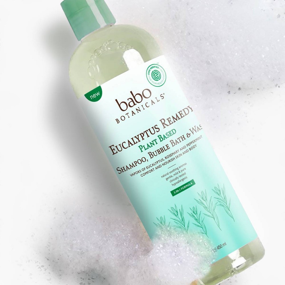 slide 3 of 3, Babo Botanicals Eucalyptus Remedy Shampoo Bubble Bath & Wash, 15 fl oz