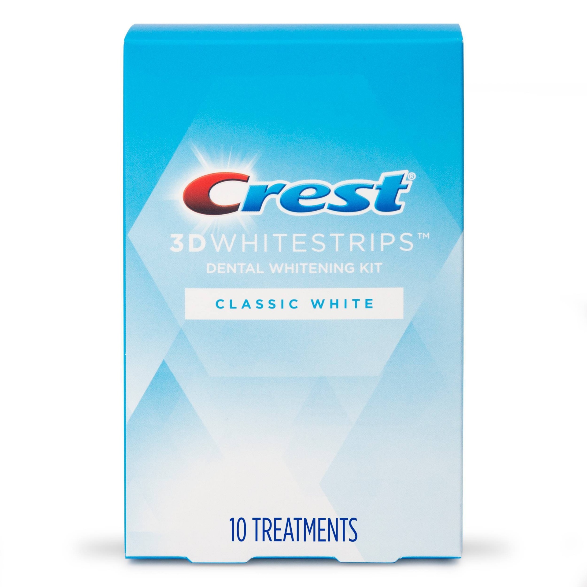 slide 1 of 7, Crest 3D Whitestrips Classic White Teeth Whitening Kit with Hydrogen Peroxide - 10 Treatments, 1 ct