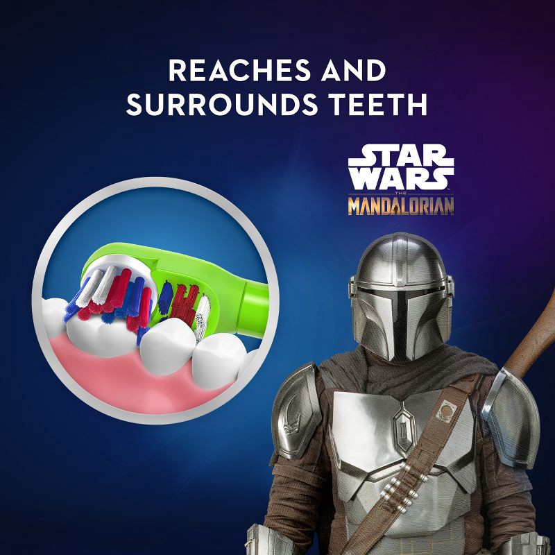 slide 4 of 6, Oral-B Kid's Battery Toothbrush featuring Star Wars The Mandalorian, Soft Bristles, for Kids 3+, 1 ct