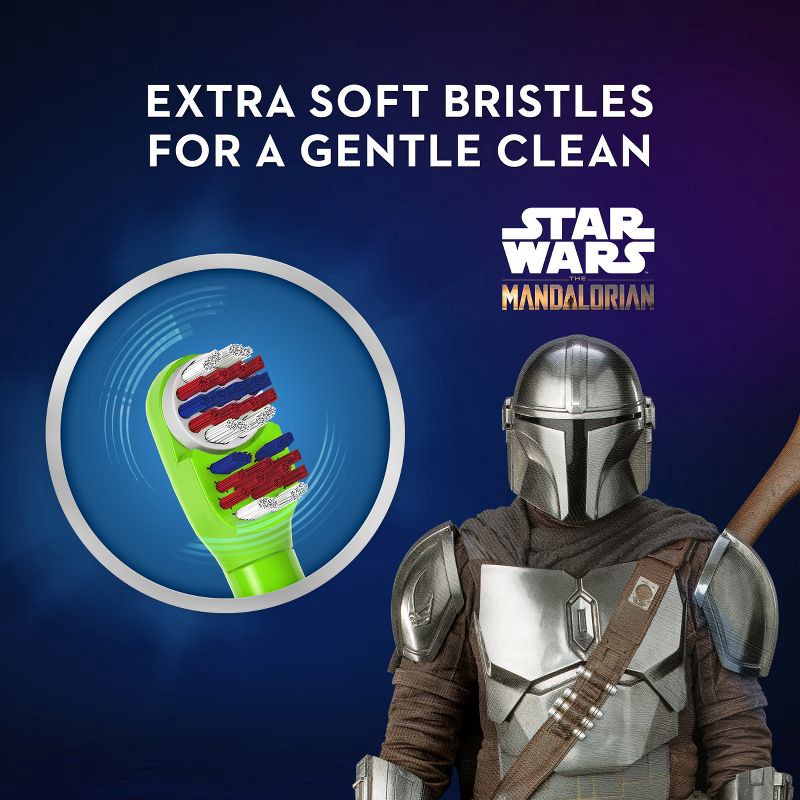 slide 5 of 6, Oral-B Kid's Battery Toothbrush featuring Star Wars The Mandalorian, Soft Bristles, for Kids 3+, 1 ct