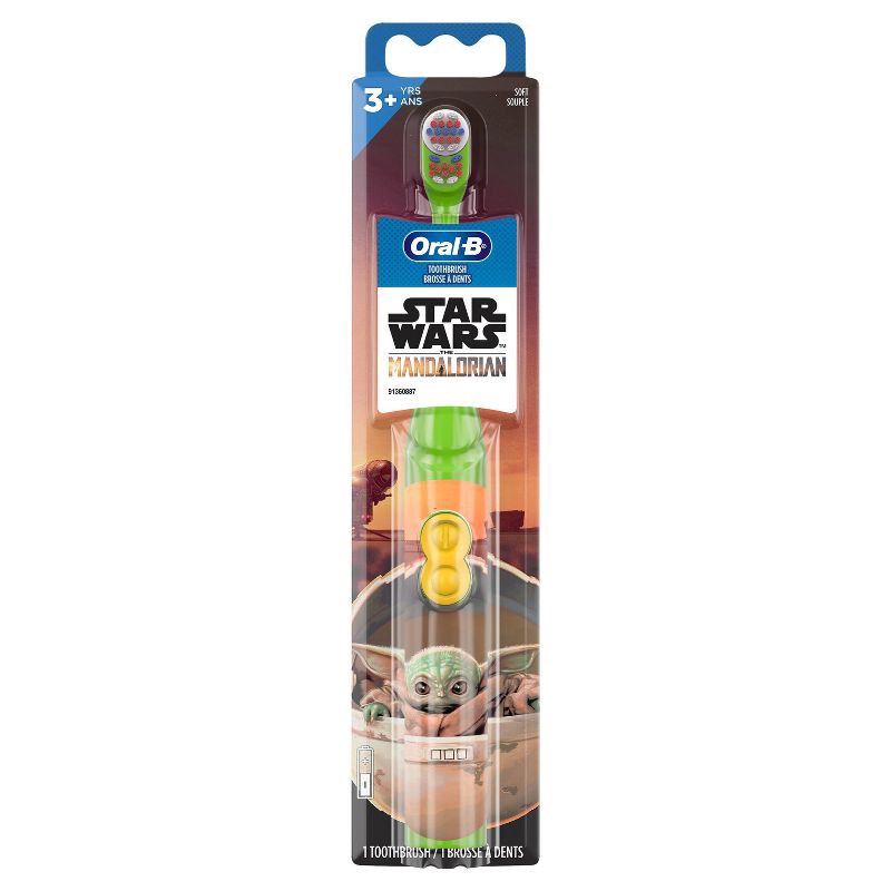 slide 1 of 6, Oral-B Kid's Battery Toothbrush featuring Star Wars The Mandalorian, Soft Bristles, for Kids 3+, 1 ct