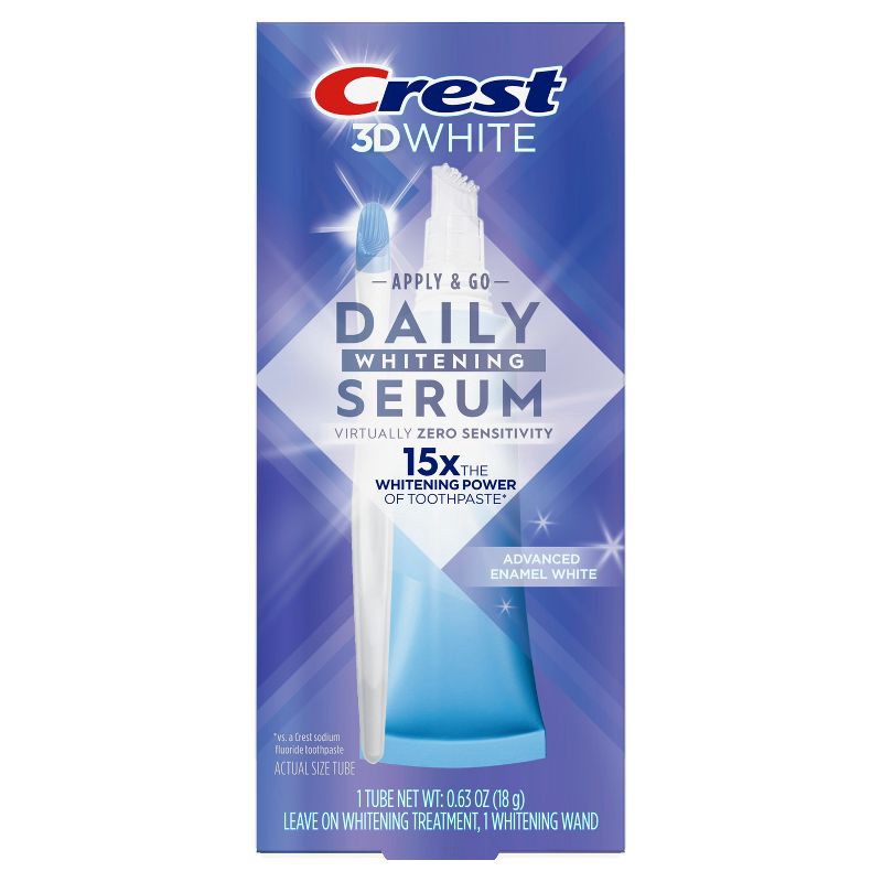 slide 9 of 11, Crest 3DWhite Daily Whitening Serum Advanced Enamel White Teeth Whitening Treatment - 0.63 oz, 0.63 oz