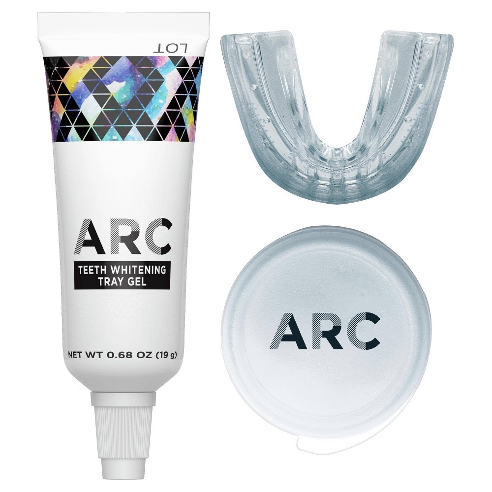 slide 4 of 8, ARC Oral Care ARC Whitening Kit with Hydrogen Peroxide includes Whitening Tray + Whitening Gel + Storage Case, 0.68 oz